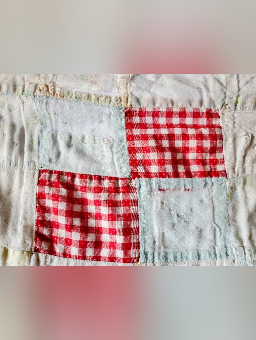 Small Vintage Patchwork Quilt - Picture 2 of 5